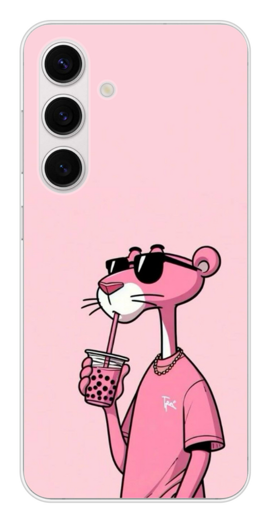 Coque Design "Cool Panther" – Style Rose & Bubble Tea