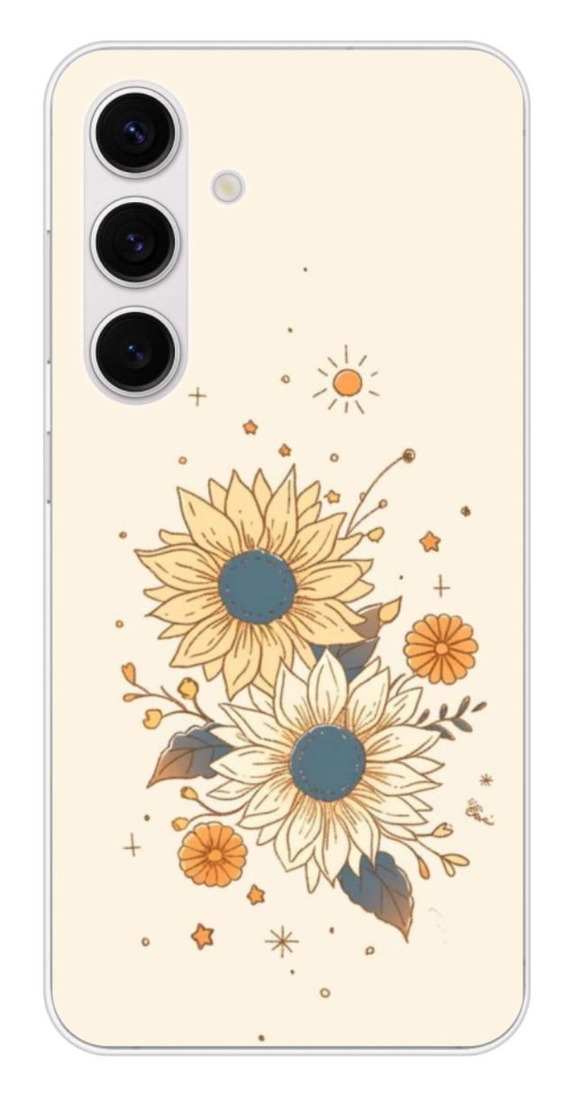 Coque Design "Sunshine Bloom" – Fleurs Vintage & Astres