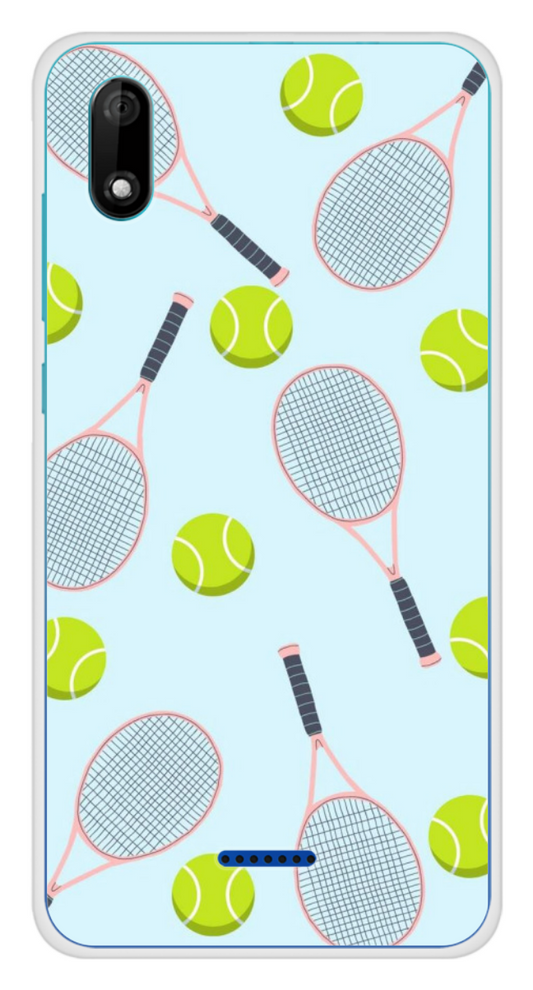Coque Design "Tennis Fun" – Raquettes Roses & Balles Vertes