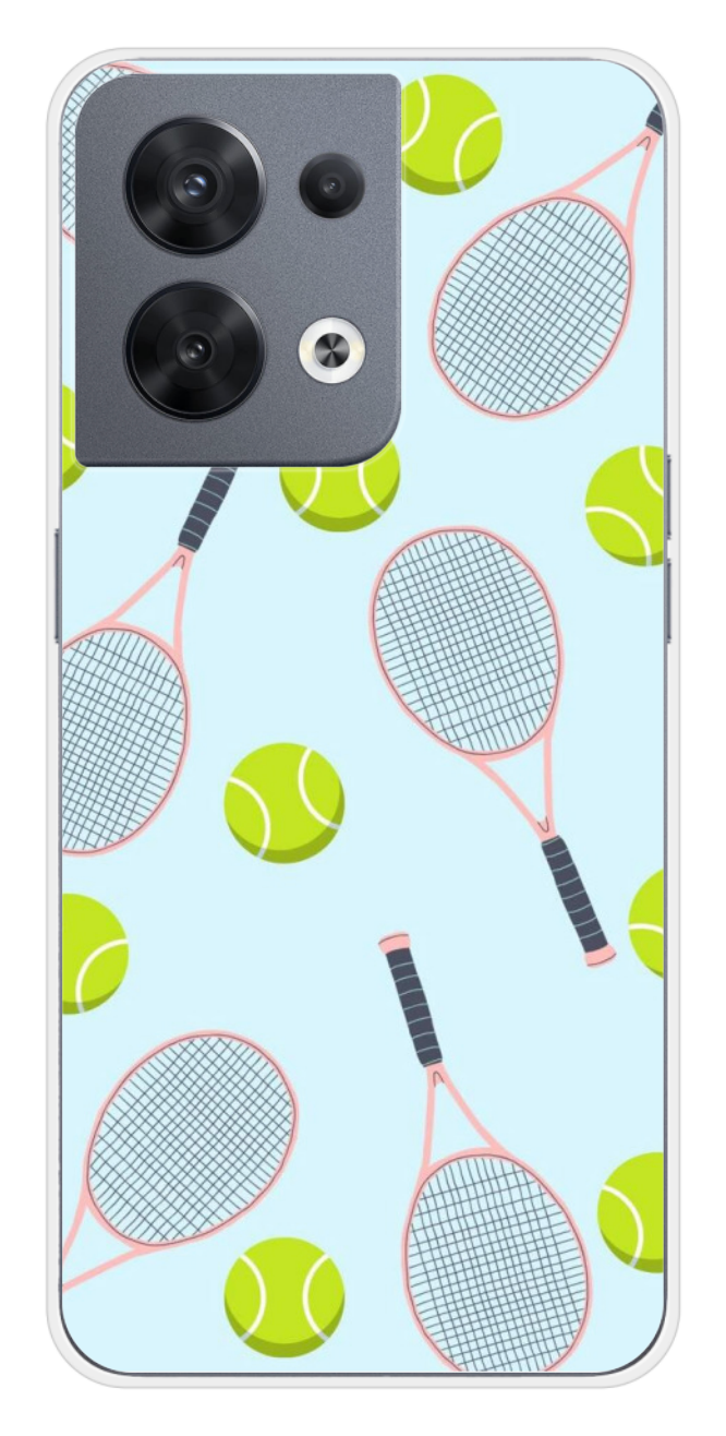 Coque Design "Tennis Fun" – Raquettes Roses & Balles Vertes