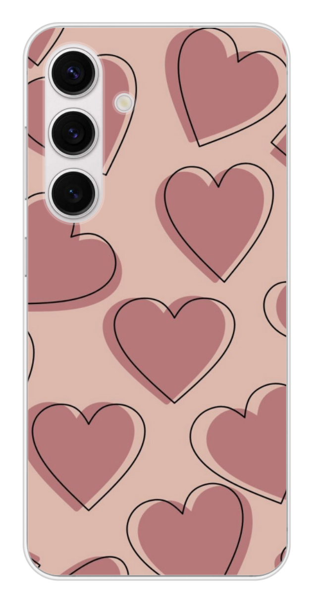 Coque Design "Pink Pop Heart" – Cœurs Graphiques & Esprit Rétro