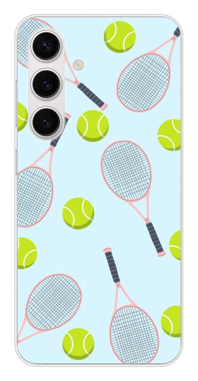Coque Design "Tennis Fun" – Raquettes Roses & Balles Vertes