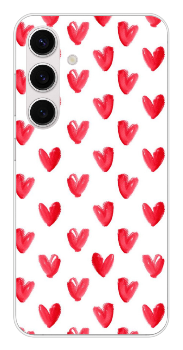 Coque Design "Heart Brush" – Cœurs Peints & Amour à l’Aquarelle