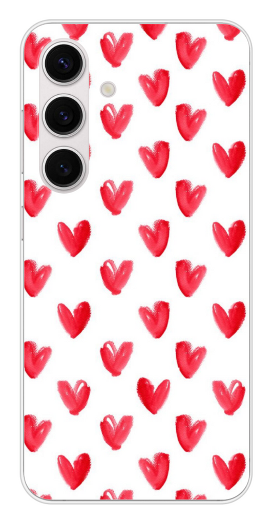 Coque Design "Heart Brush" – Cœurs Peints & Amour à l’Aquarelle
