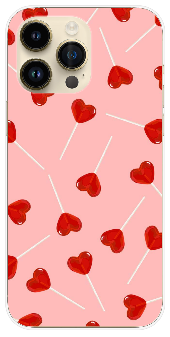 Coque Design "Love Pop" – Cœurs Sucette & Gourmandise Romantique