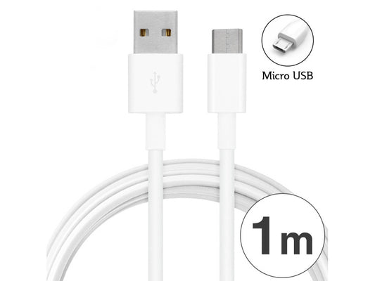 Câble Micro USB 1m 2A - Blanc