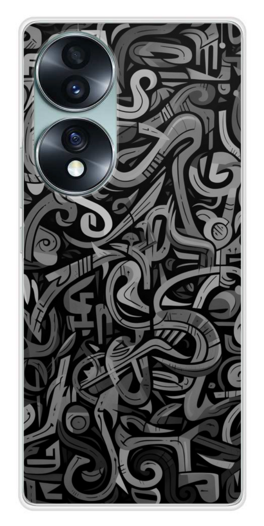 Coque Design "Mono Maze" – Abstrait Noir & Gris
