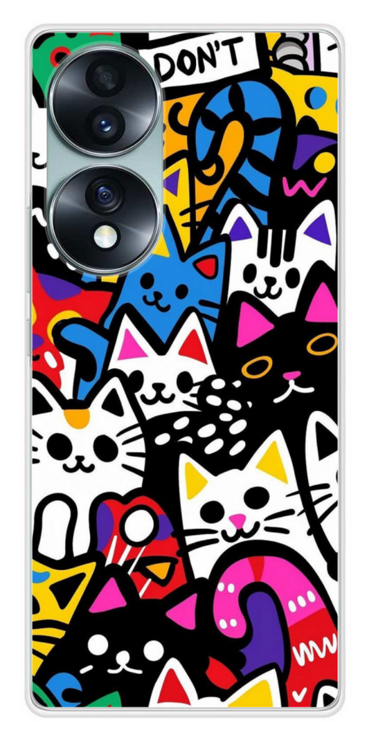 Coque Design "Happy Cats" – Chats Pop Multicolores