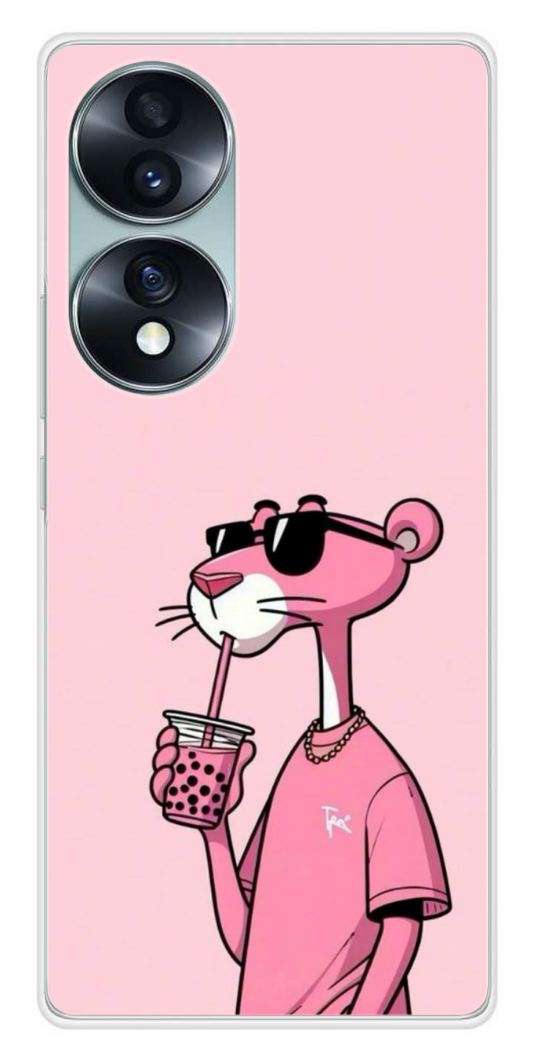 Coque Design "Cool Panther" – Style Rose & Bubble Tea
