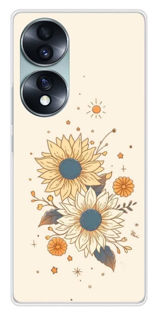 Coque Design "Sunshine Bloom" – Fleurs Vintage & Astres