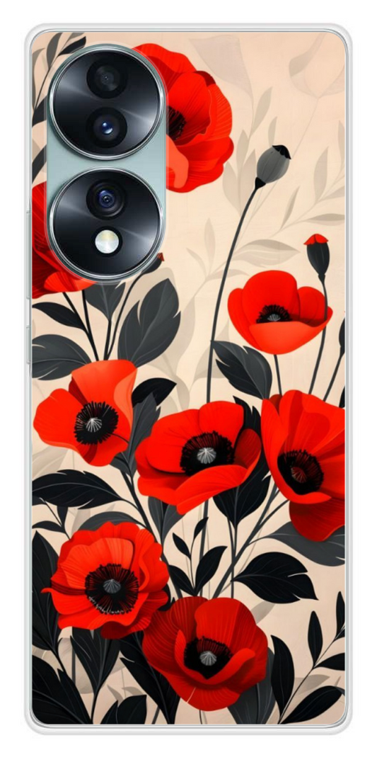 Coque Design "Red Bloom" – Coquelicots Élégants & Feuillage Sombre