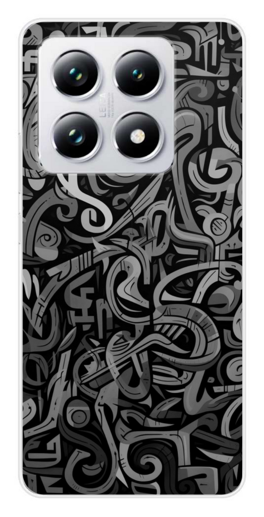 Coque Design "Mono Maze" – Abstrait Noir & Gris