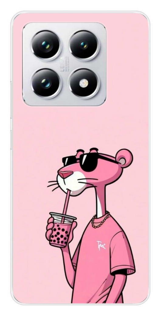 Coque Design "Cool Panther" – Style Rose & Bubble Tea