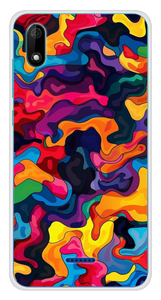 Coque Design "Psycho Pop" – Explosion Abstraite Multicolore
