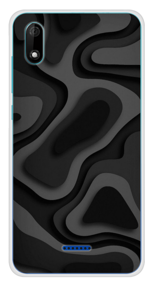 Coque Design "Shadow Layers" – Relief Abstrait Noir