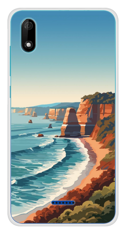Coque Design "Coastal Vibes" – Illustration Bord de Mer
