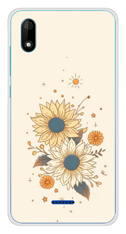 Coque Design "Sunshine Bloom" – Fleurs Vintage & Astres
