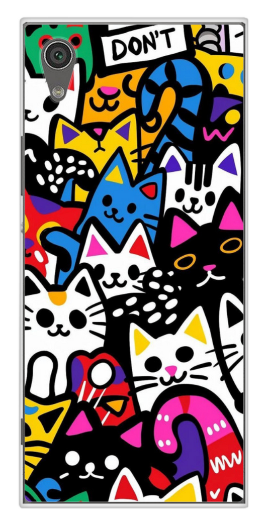 Coque Design "Happy Cats" – Chats Pop Multicolores