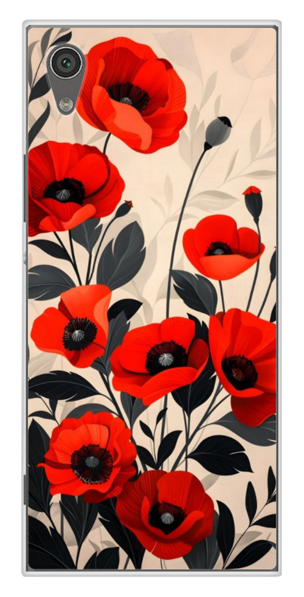 Coque Design "Red Bloom" – Coquelicots Élégants & Feuillage Sombre