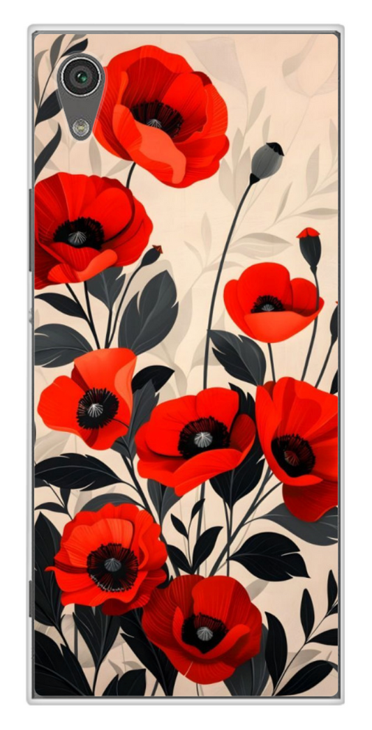 Coque Design "Red Bloom" – Coquelicots Élégants & Feuillage Sombre