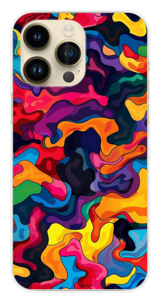 Coque Design "Psycho Pop" – Explosion Abstraite Multicolore
