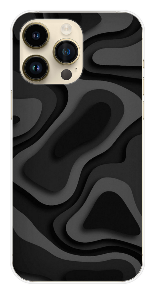 Coque Design "Shadow Layers" – Relief Abstrait Noir