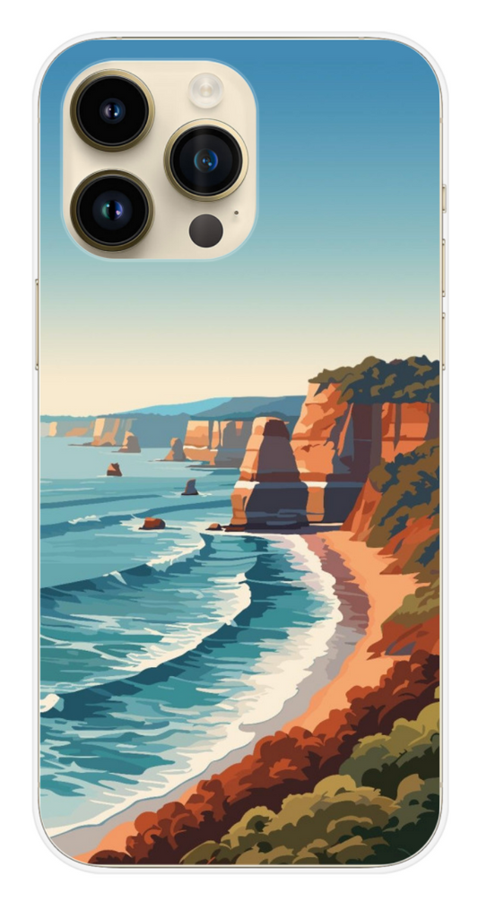 Coque Design "Coastal Vibes" – Illustration Bord de Mer