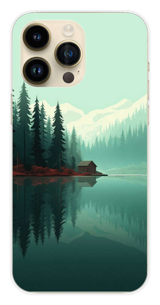 Coque Design "Forest Calm" – Chalet au Bord du Lac
