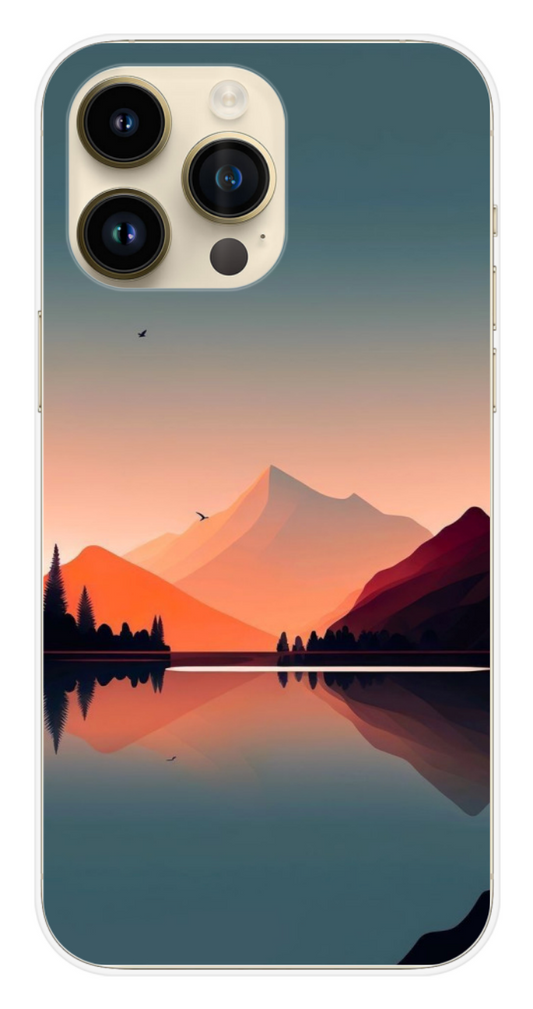 Coque Design "Sunset Peaks" – Montagnes & Reflets au Crépuscule