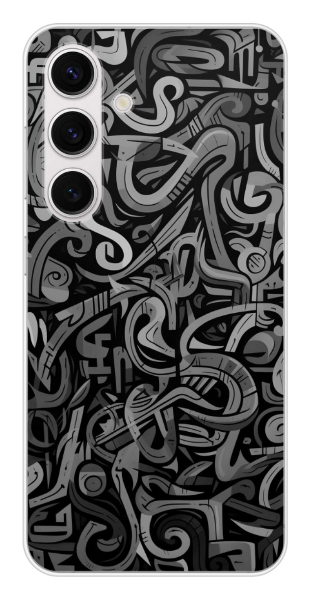 Coque Design "Mono Maze" – Abstrait Noir & Gris