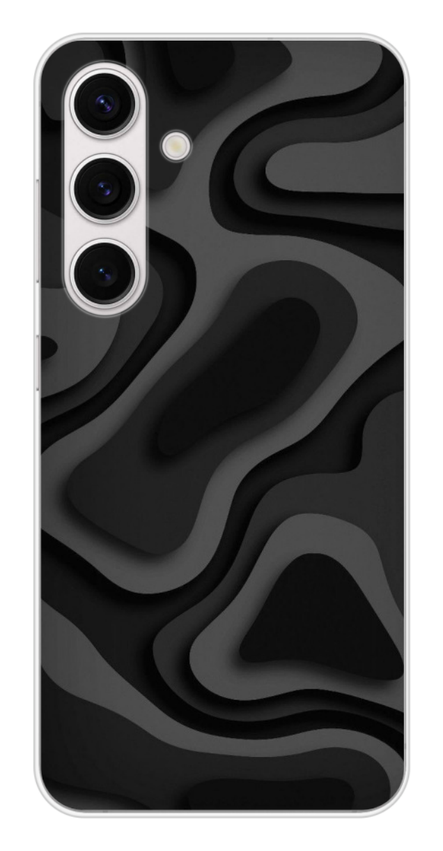 Coque Design "Shadow Layers" – Relief Abstrait Noir