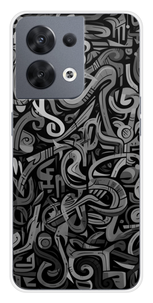 Coque Design "Mono Maze" – Abstrait Noir & Gris
