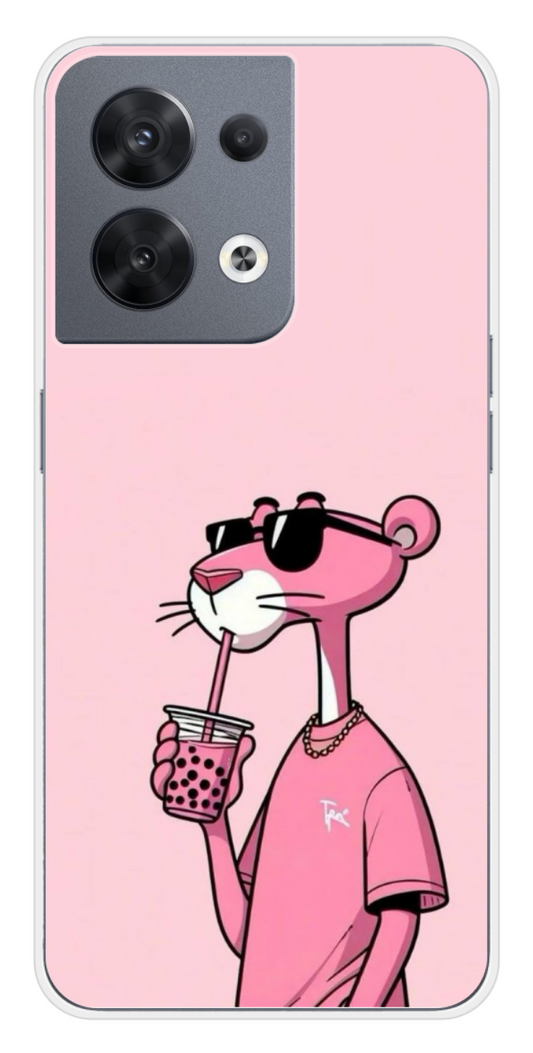 Coque Design "Cool Panther" – Style Rose & Bubble Tea