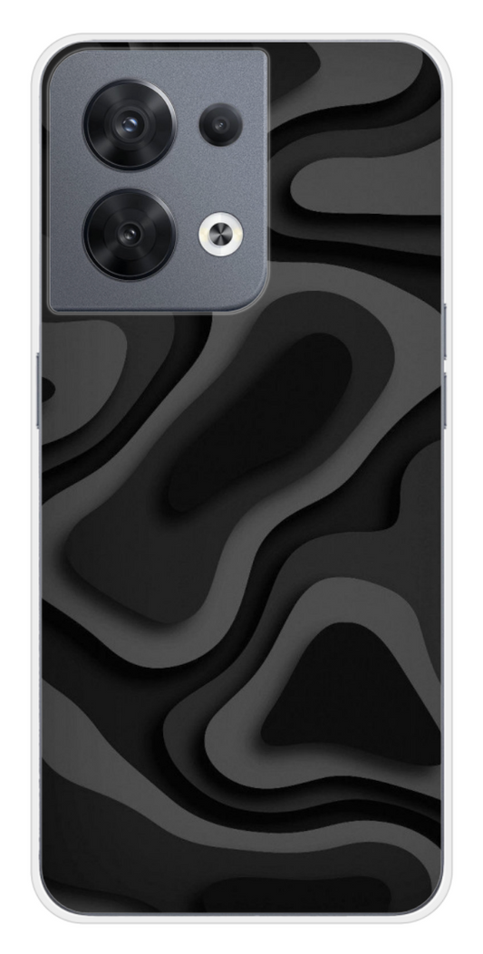 Coque Design "Shadow Layers" – Relief Abstrait Noir
