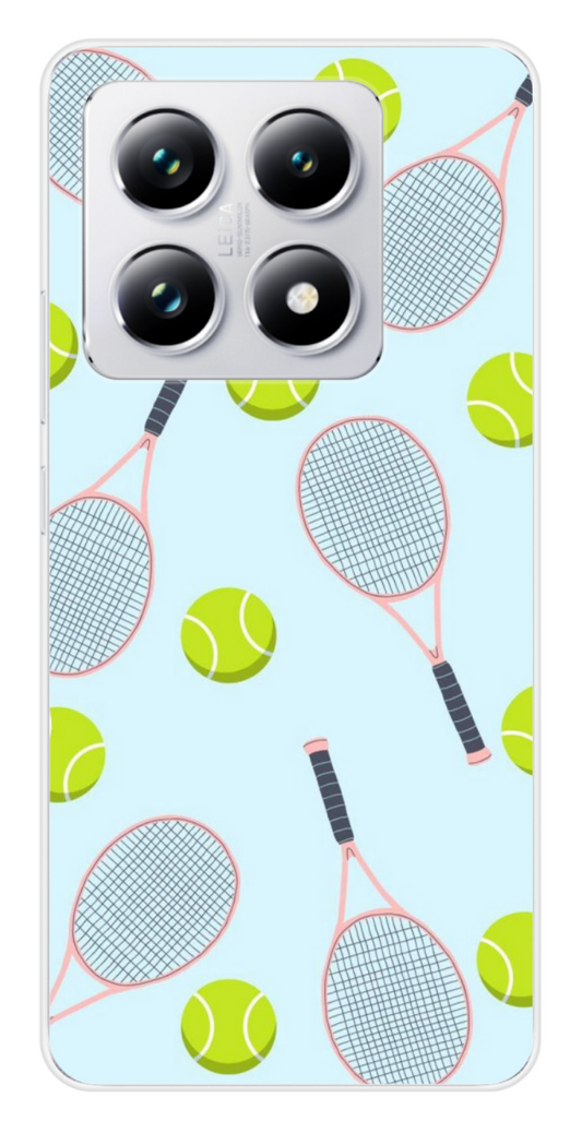 Coque Design "Tennis Fun" – Raquettes Roses & Balles Vertes
