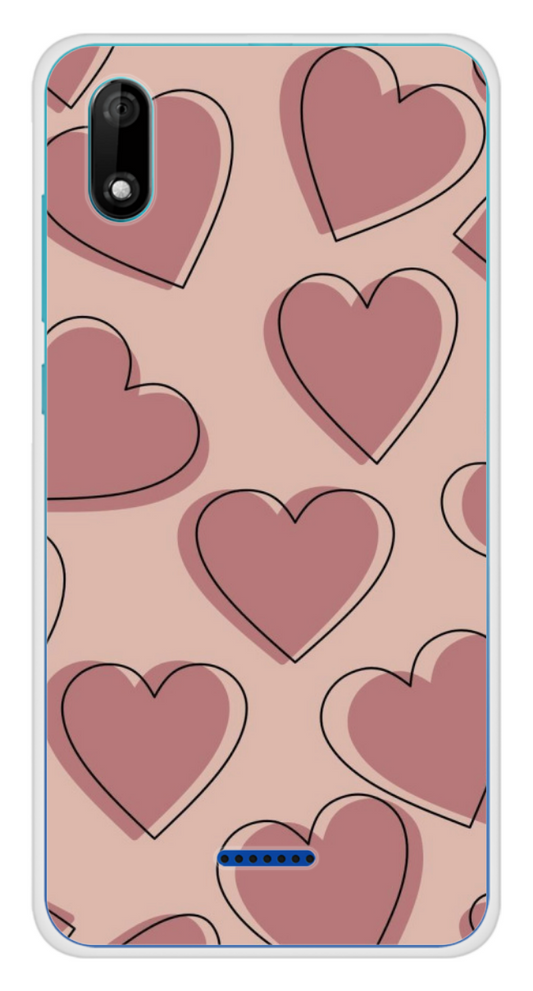Coque Design "Pink Pop Heart" – Cœurs Graphiques & Esprit Rétro