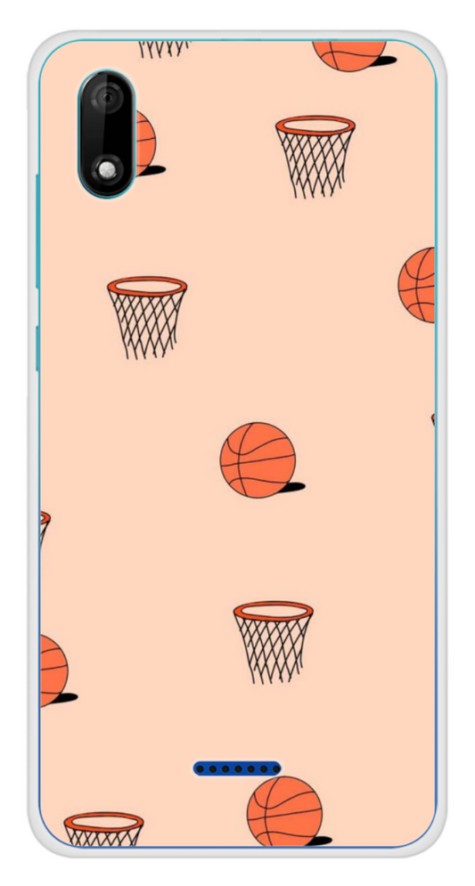 Coque Design "Basket Vibes" – Ballons & Paniers sur Fond Pastel