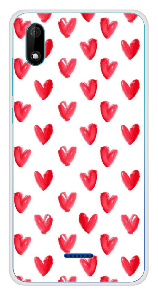 Coque Design "Heart Brush" – Cœurs Peints & Amour à l’Aquarelle