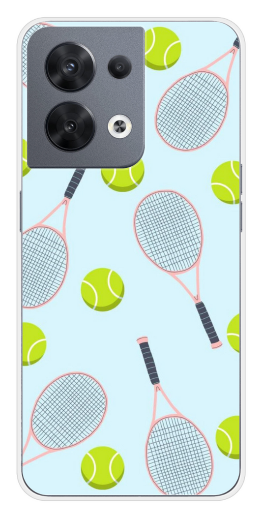 Coque Design "Tennis Fun" – Raquettes Roses & Balles Vertes