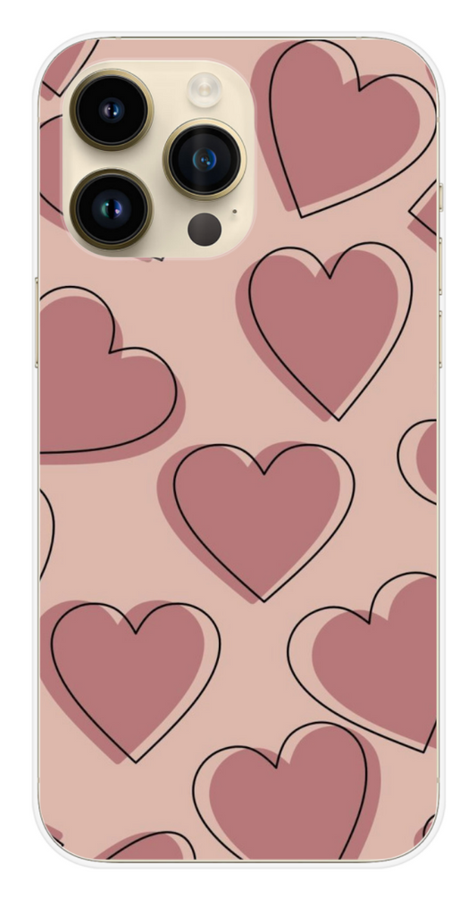 Coque Design "Pink Pop Heart" – Cœurs Graphiques & Esprit Rétro