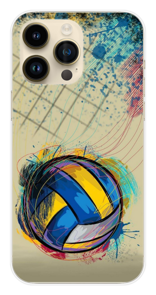 Coque Design "Volley Splash" – Énergie Sportive & Explosion de Couleurs