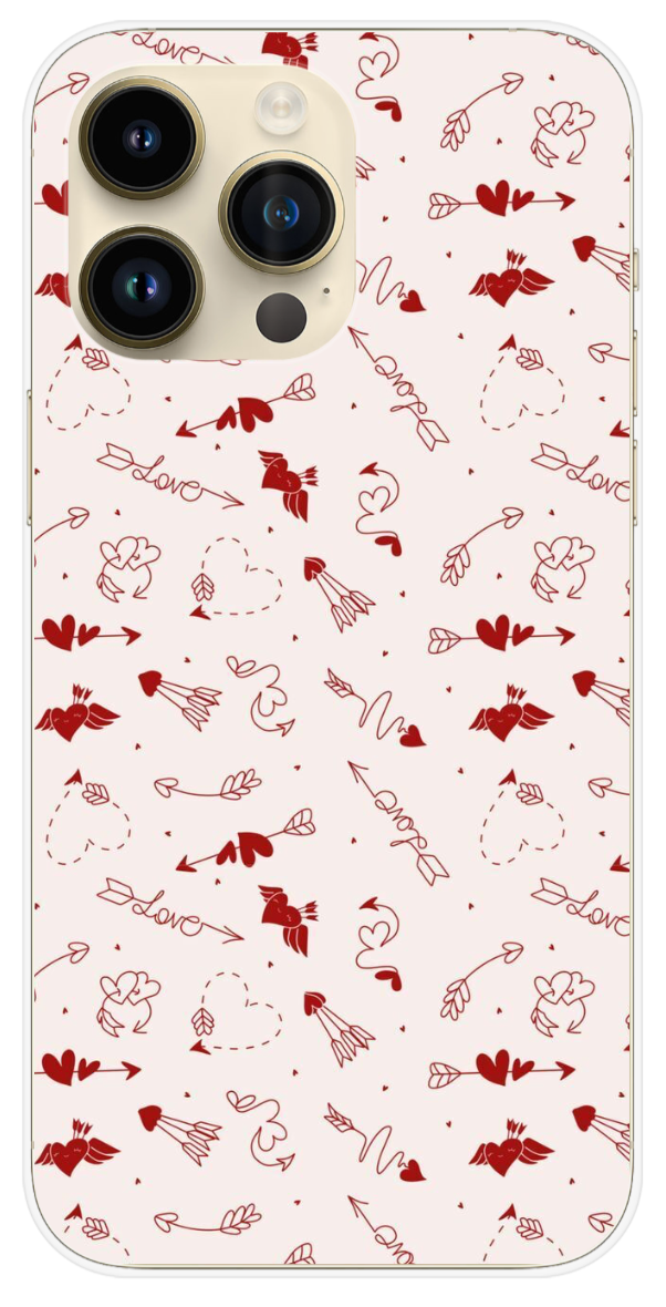 Coque Design "Cupid Love" – Cœurs, Flèches & Romance Intemporelle